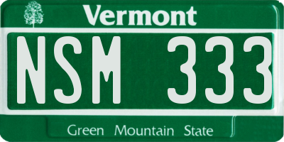 VT license plate NSM333
