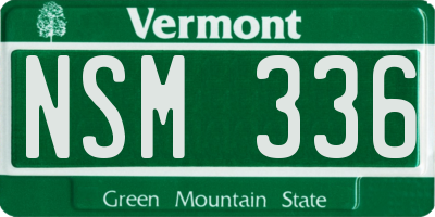 VT license plate NSM336
