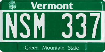 VT license plate NSM337