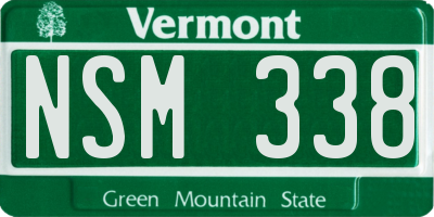 VT license plate NSM338