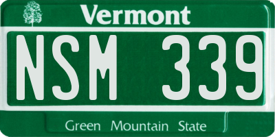VT license plate NSM339