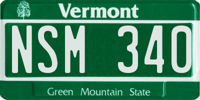 VT license plate NSM340