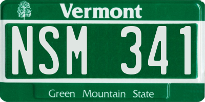 VT license plate NSM341