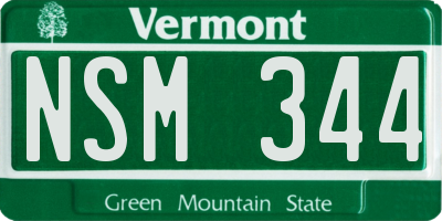 VT license plate NSM344