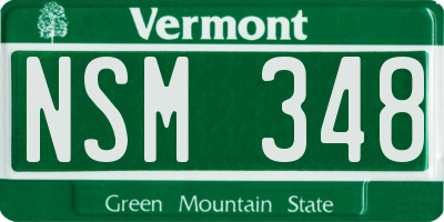 VT license plate NSM348