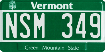 VT license plate NSM349