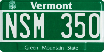 VT license plate NSM350