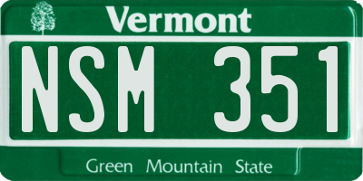 VT license plate NSM351