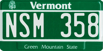 VT license plate NSM358