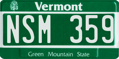 VT license plate NSM359