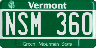 VT license plate NSM360
