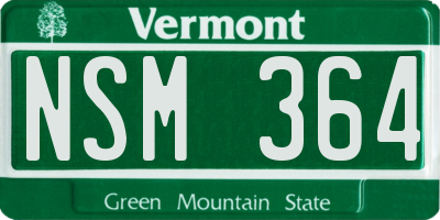 VT license plate NSM364