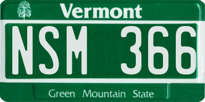 VT license plate NSM366