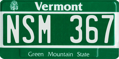 VT license plate NSM367