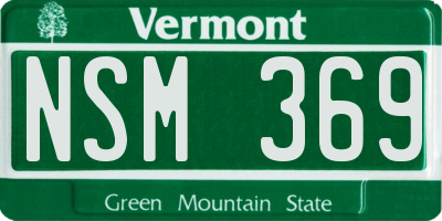 VT license plate NSM369