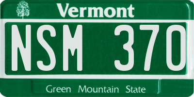 VT license plate NSM370