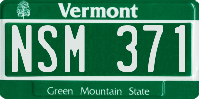 VT license plate NSM371