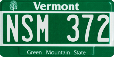 VT license plate NSM372