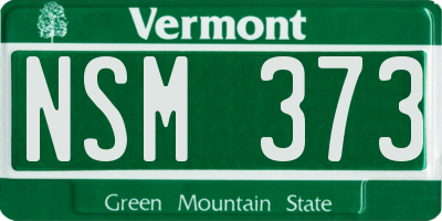 VT license plate NSM373
