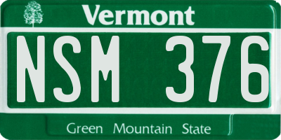 VT license plate NSM376