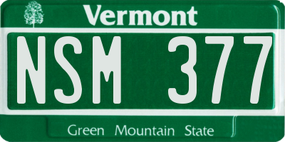VT license plate NSM377