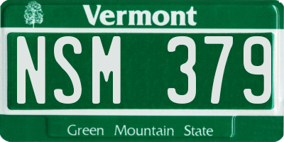 VT license plate NSM379