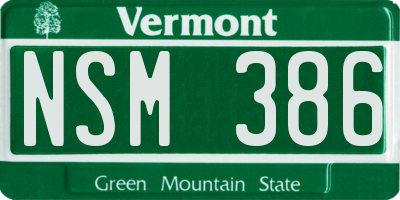 VT license plate NSM386