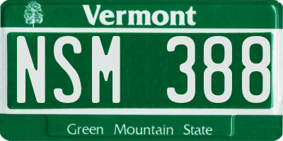 VT license plate NSM388