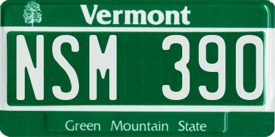 VT license plate NSM390