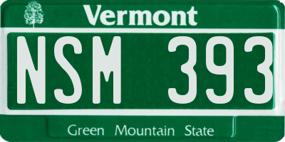 VT license plate NSM393