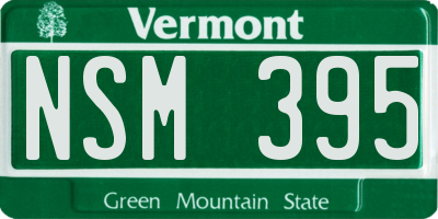 VT license plate NSM395
