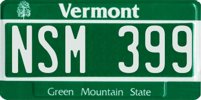 VT license plate NSM399