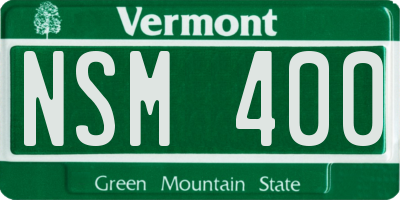 VT license plate NSM400