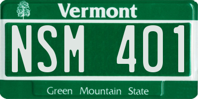 VT license plate NSM401