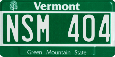 VT license plate NSM404