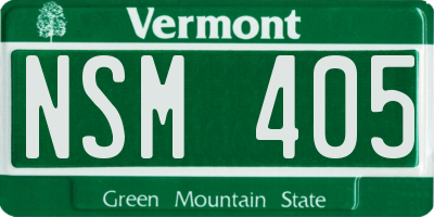 VT license plate NSM405
