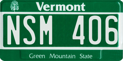 VT license plate NSM406