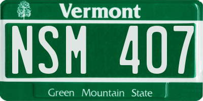 VT license plate NSM407