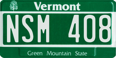 VT license plate NSM408