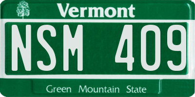 VT license plate NSM409