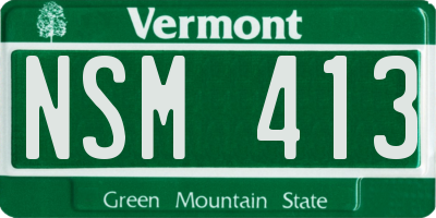 VT license plate NSM413
