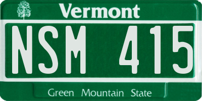 VT license plate NSM415