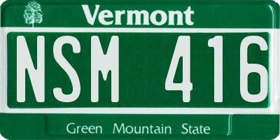 VT license plate NSM416