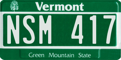 VT license plate NSM417