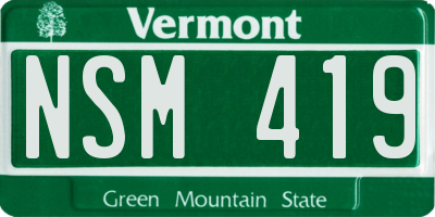 VT license plate NSM419