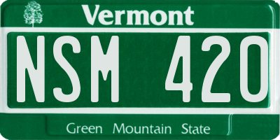 VT license plate NSM420