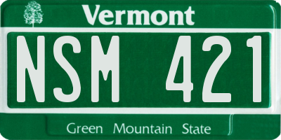 VT license plate NSM421
