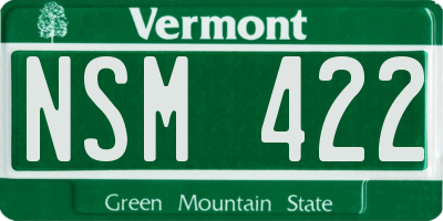 VT license plate NSM422