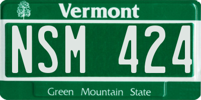 VT license plate NSM424