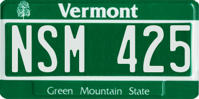 VT license plate NSM425